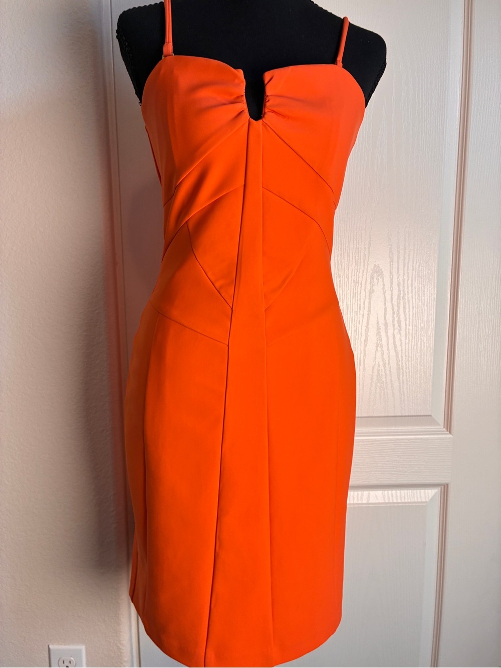 Laundry By Shelli Segal Vibrant Orange Red Mini Dress